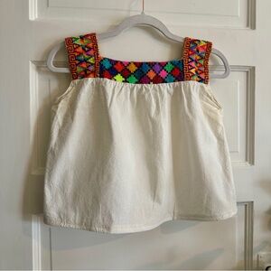 HANDMADE from Peru! Colorful Embroidered Sleeveless Blouse‎ - S